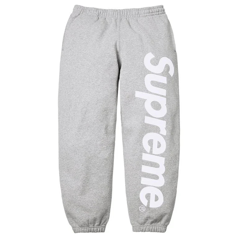 Supreme Satin Applique Sweatpant (SS26) - Heather Grey