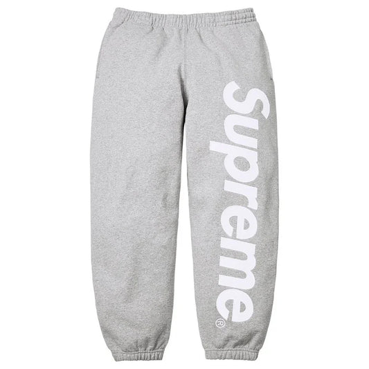 Supreme Satin Applique Sweatpant (SS22) - Heather Grey - Used