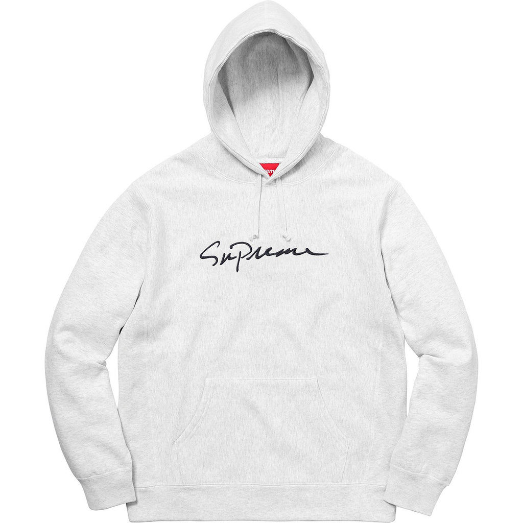 Supreme Classic Script Hooded Sweatshirt - Grey - Used