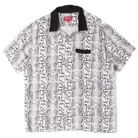 Supreme Snakeskin Rayon Button-up - White/Black Supreme
