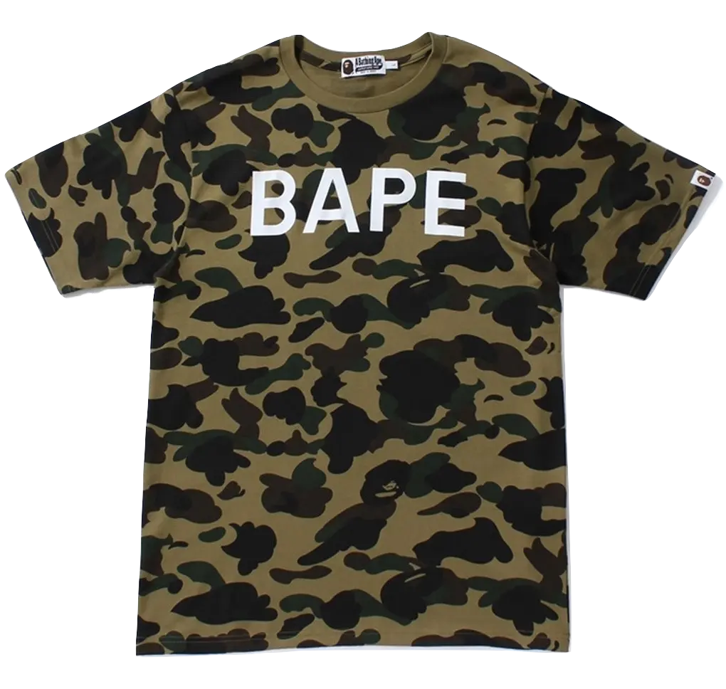 A Bathing Ape First Camo Tee - Green Camo Bape