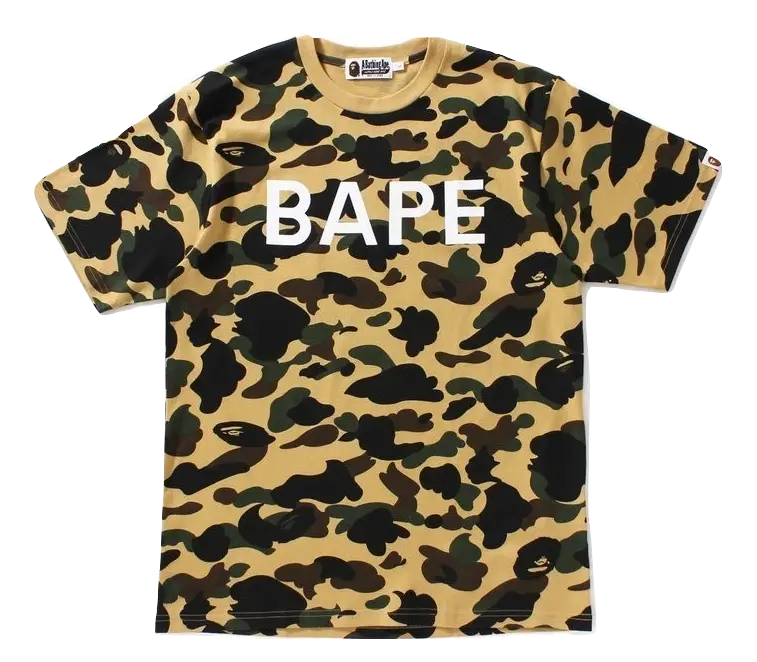 A Bathing Ape 1st Camo Bape Tee Yellow Camo Bape