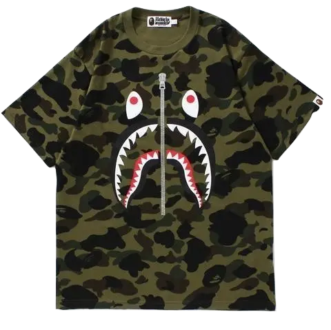 A Bathing Ape 1st Camo Shark Tee - Green Camo Bape