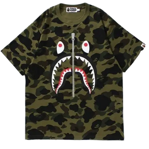 A Bathing Ape 1st Camo Shark Tee - Green Camo Bape