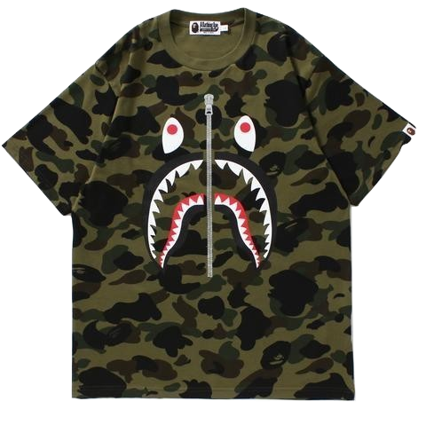 A Bathing Ape 1st Camo Shark Tee - Green Camo