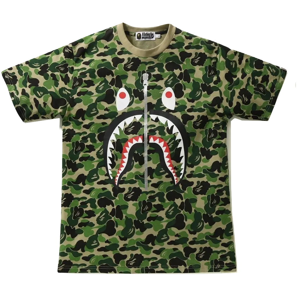 A Bathing Ape ABC Shark Tee - Green Camo Bape