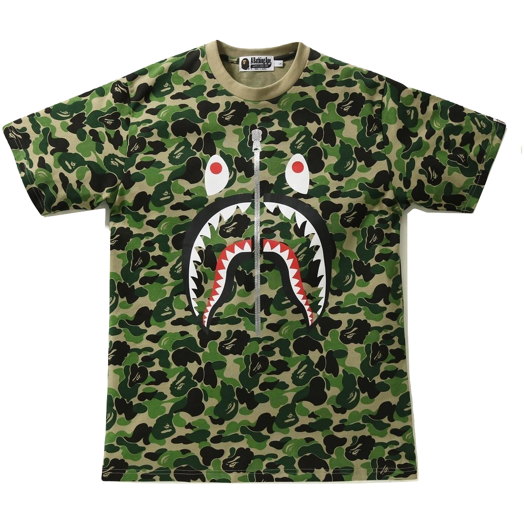 A Bathing Ape ABC Shark Tee - Green Camo