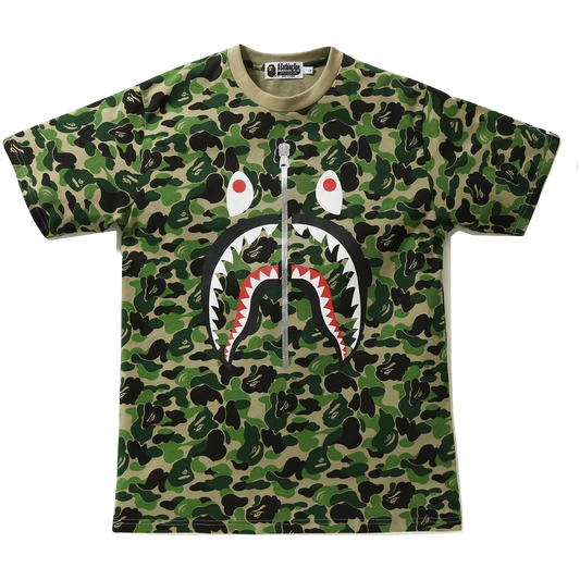 A Bathing Ape ABC Shark Tee - Green Camo - Used