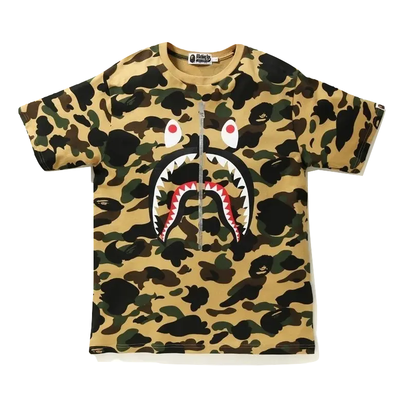 A Bathing Ape 1st Camo Shark Tee - Yellow Camo Bape