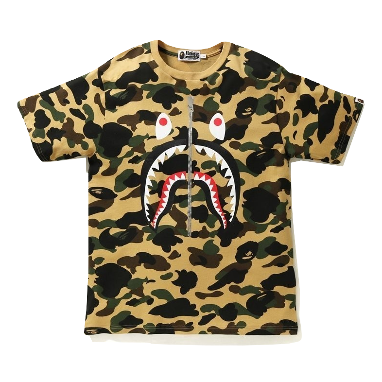 A Bathing Ape 1st Camo Shark Tee - Yellow Camo