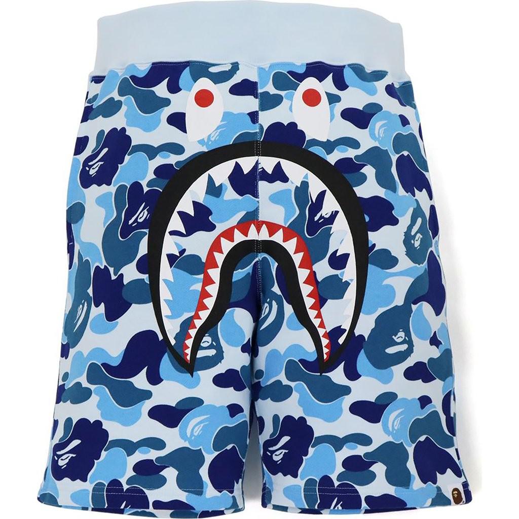 A Bathing Ape ABC Camo Shark Sweat Shorts - Blue Camo Bape