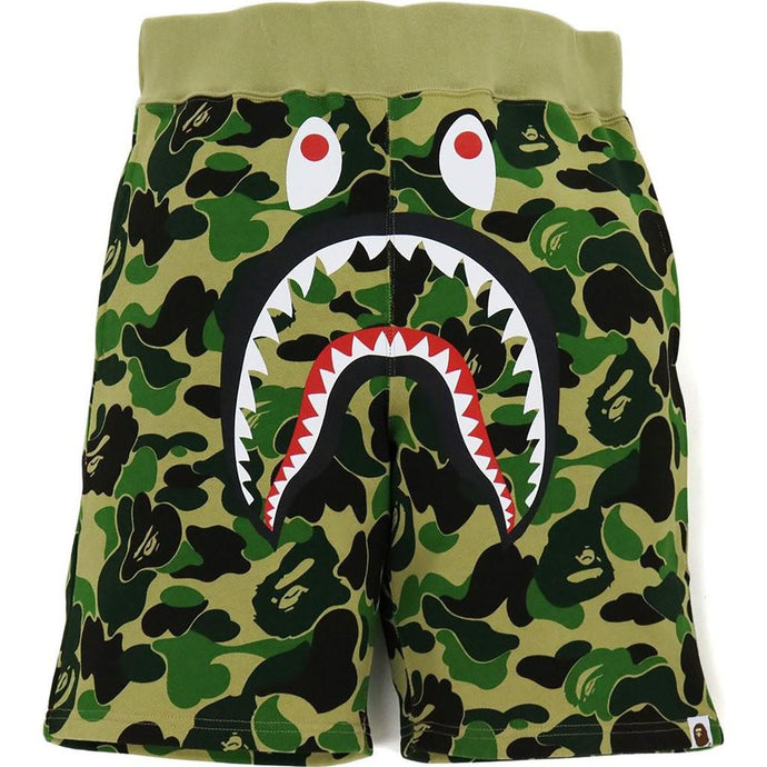 A Bathing Ape ABC Camo Shark Sweat Shorts - Green Camo
