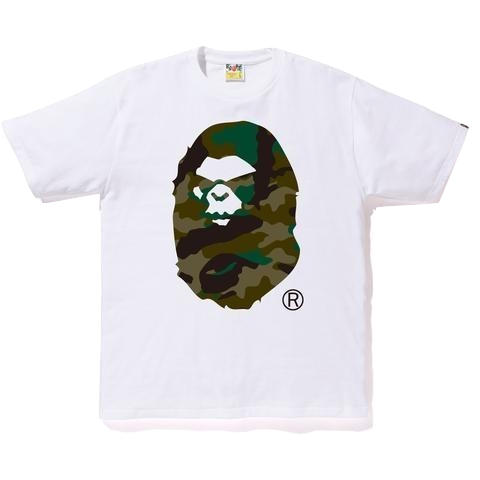 A Bathing Ape Woodland Camo Mad Face Tee - White