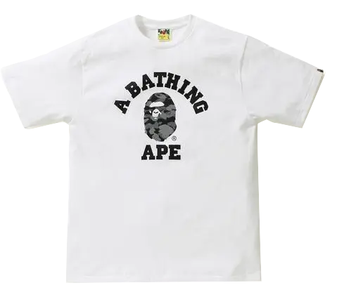 A Bathing Ape College Tee - Reflective Black Camo Bape