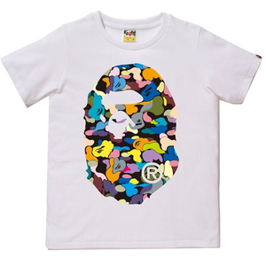 Bape Womens Multi Camo Big Ape Tee - White