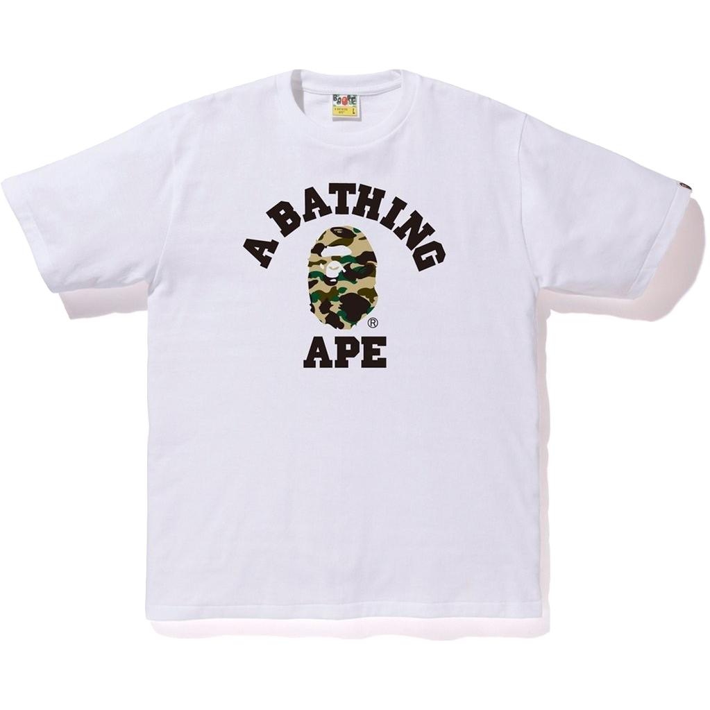 A Bathing Ape 1st Camo College Tee - White/Yellow Camo