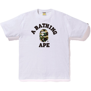 A Bathing Ape 1st Camo College Tee - White/Yellow Camo