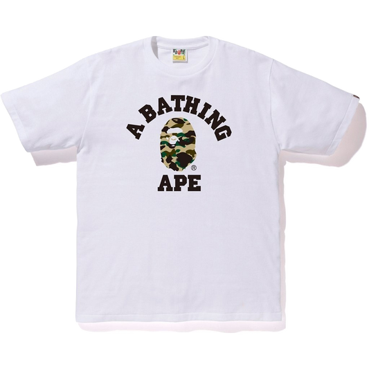 A Bathing Ape 1st Camo College Tee - White/Yellow Camo - Used