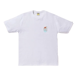 A Bathing Ape Kabuki College Tee - White - Used Bape