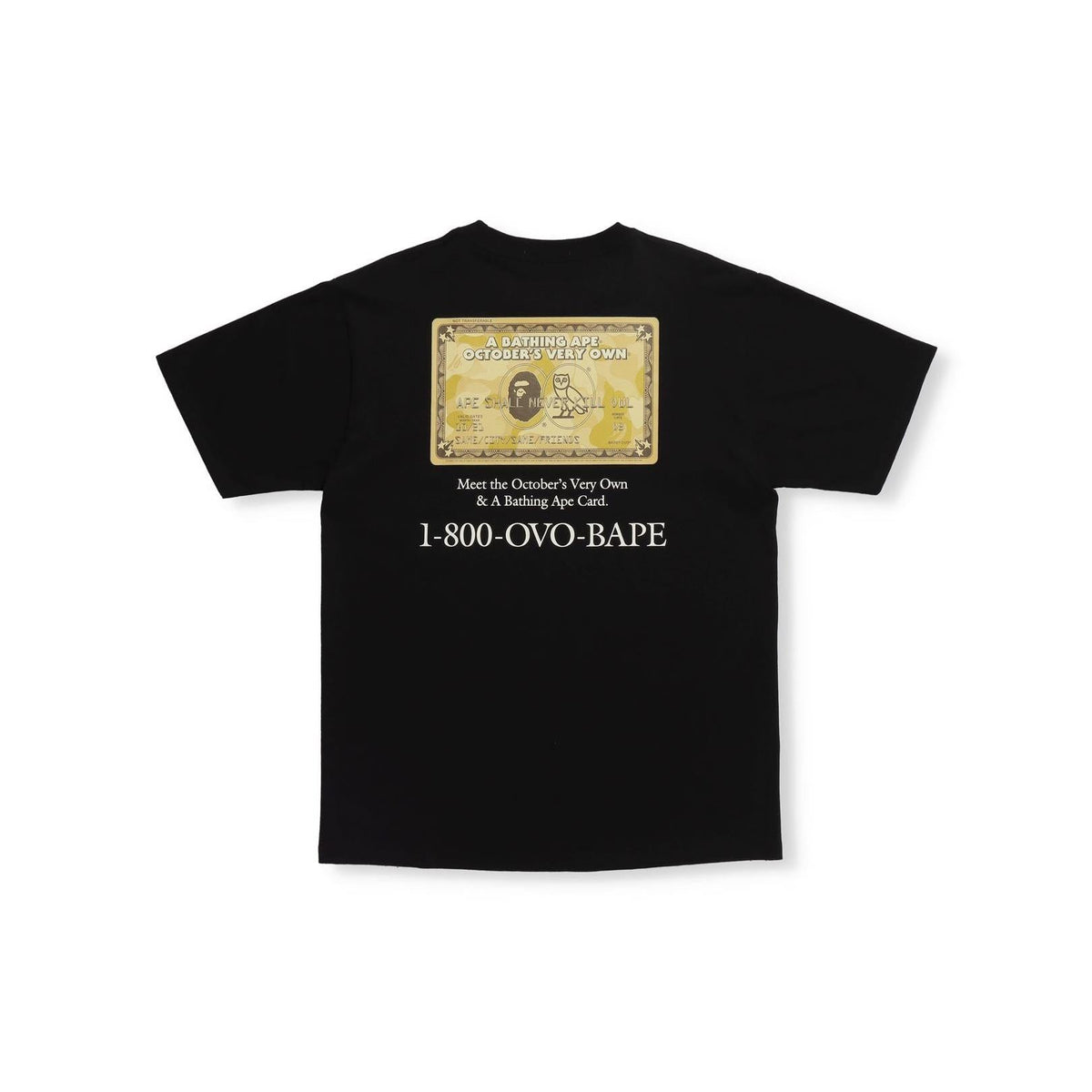 A Bathing Ape X OVO Card Tee - Black Bape