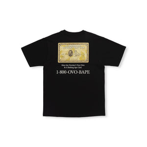 A Bathing Ape X OVO Card Tee - Black Bape