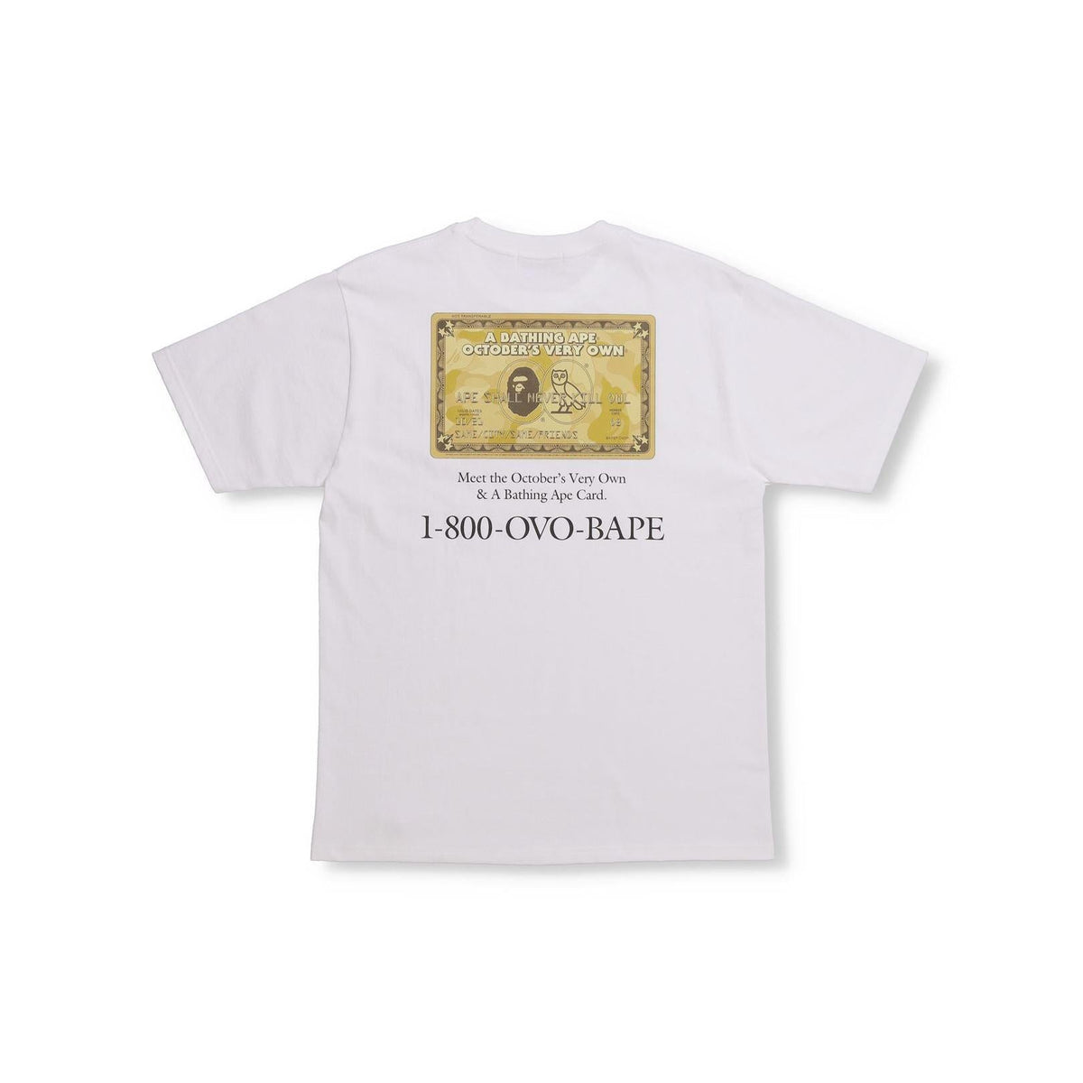 A Bathing Ape X OVO Card Tee - White Bape