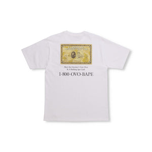 A Bathing Ape X OVO Card Tee - White Bape