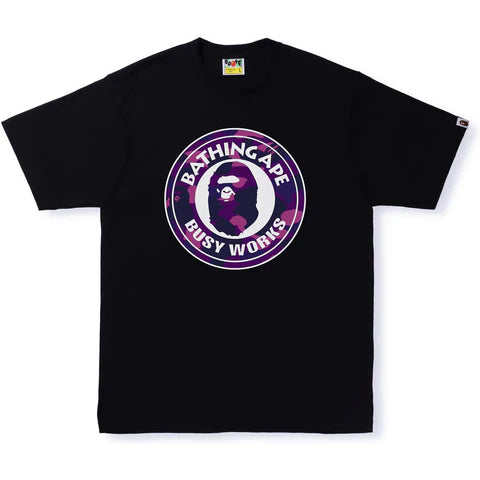 A Bathing Ape Color Camo Busy Works Tee - Black/Purple