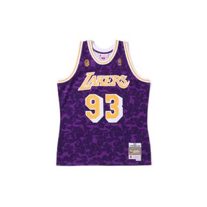 Lakers BAPE迷彩ジャージ93番 L A Bathing Ape BAPE x Mitchell & Ness Los Angeles Lakers Jersey