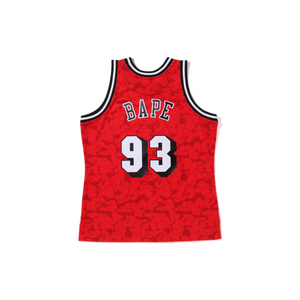 A Bathing Ape x Mitchell & Ness Miami Heat Jersey - Red Bape