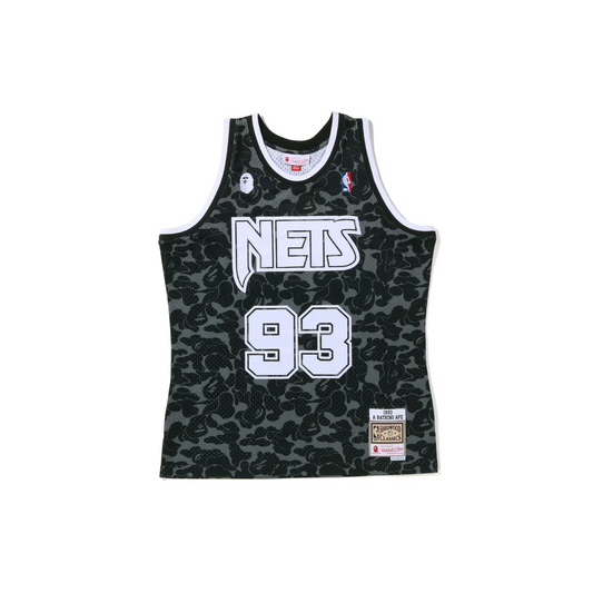 A Bathing Ape x Mitchell & Ness New Jersey Nets Jersey - Black Bape