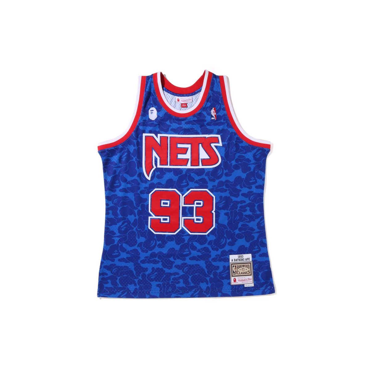 A Bathing Ape x Mitchell & Ness New Jersey Nets Jersey - Blue Bape