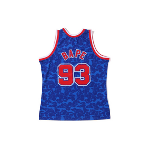 A Bathing Ape x Mitchell & Ness New Jersey Nets Jersey - Blue Bape
