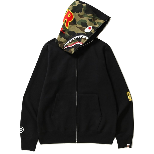 A Bathing Ape 2nd Shark Full Zip Hoodie - Black