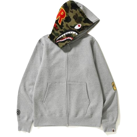 A Bathing Ape 2nd Shark Full Zip PONR Hoodie - Gray
