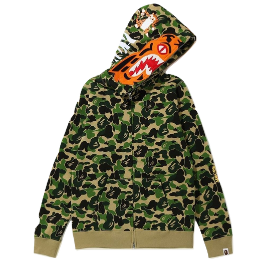 A Bathing Ape ABC Camo Tiger Full Zip Hoodie - Green Camo