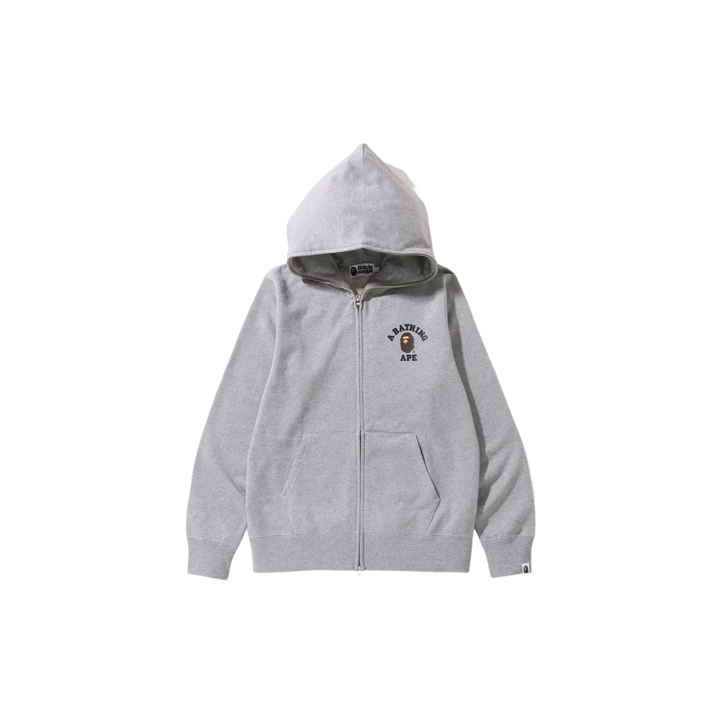 A Bathing Ape College One Point Full Zip Hoodie - Grey