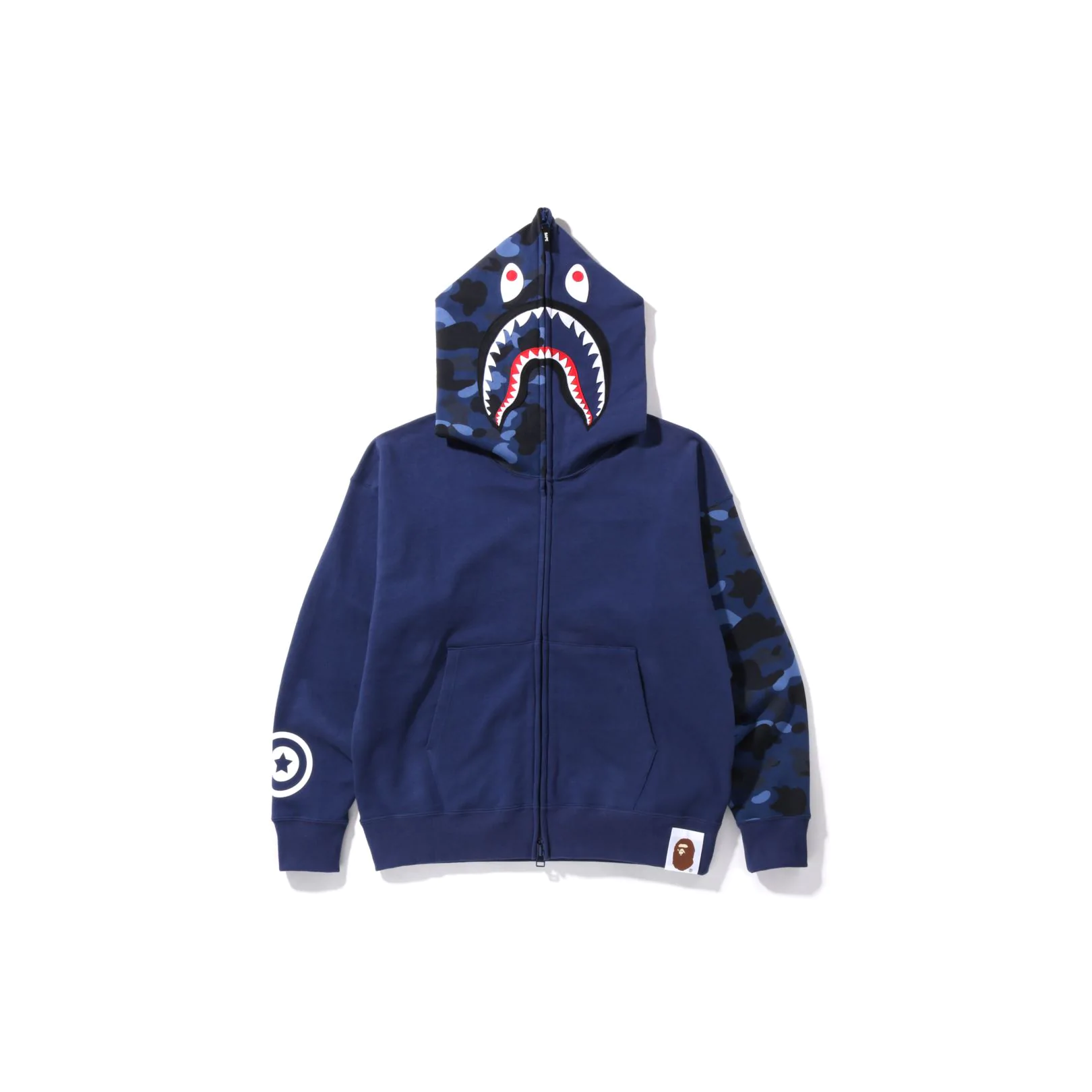 Bape Color Camo Shark Full Zip Hoodie 'Navy' | Blue | Men's Size 2XL