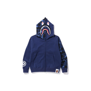 A Bathing Ape Color Camo Giant Shark Full Zip Hoodie - Navy