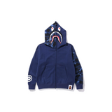 A Bathing Ape Color Camo Giant Shark Full Zip Hoodie - Navy