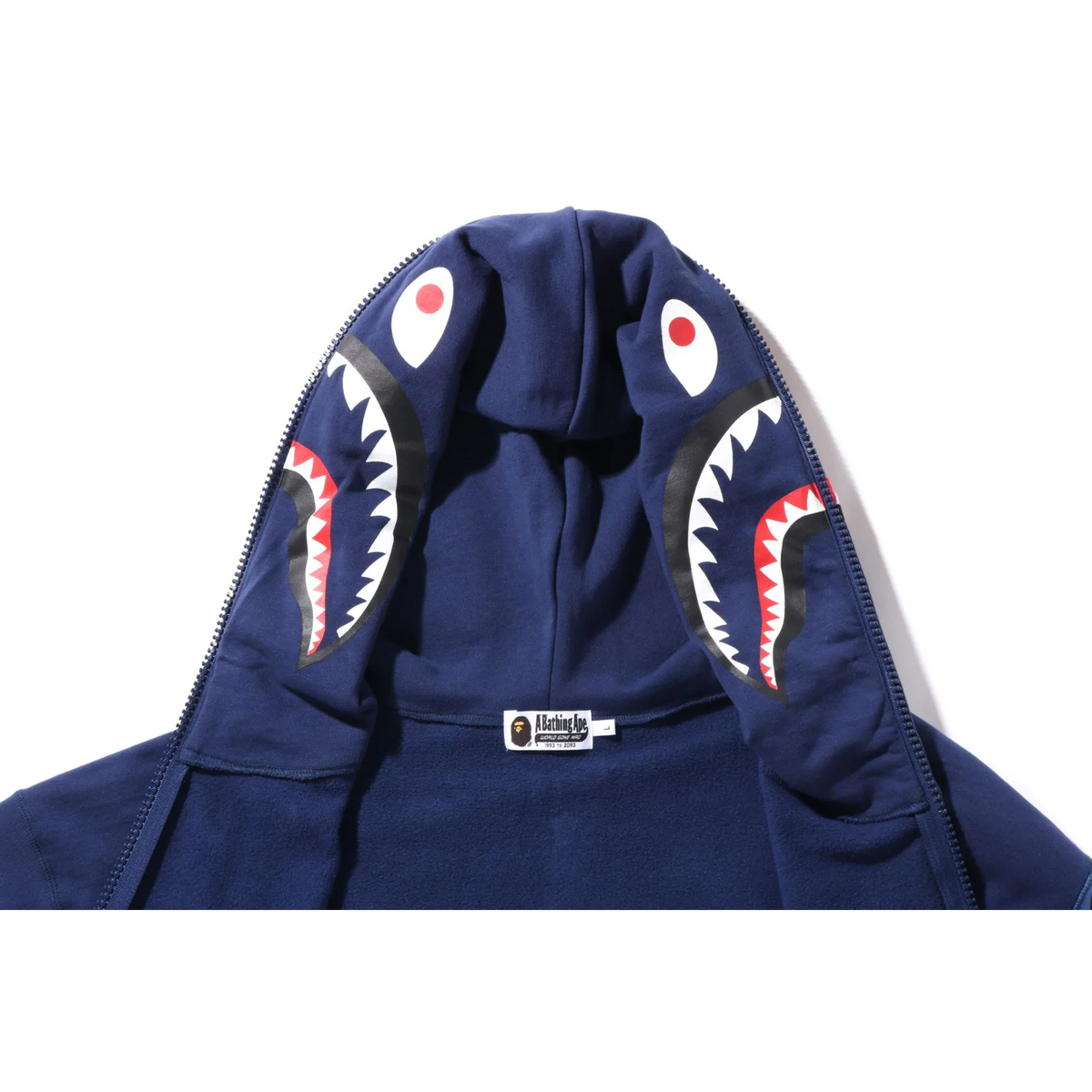 A Bathing Ape Color Camo Giant Shark Full Zip Hoodie - Navy