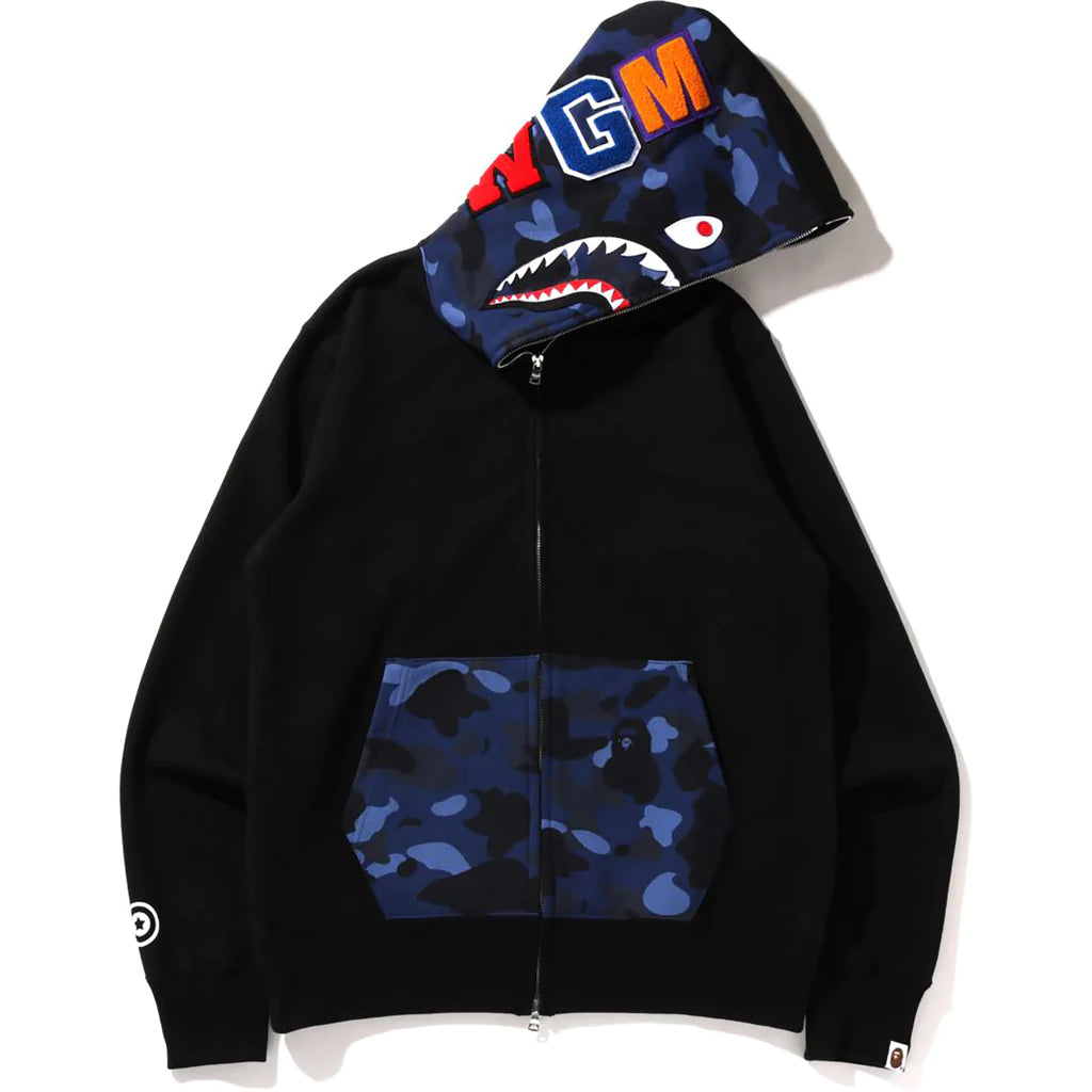 A Bathing Ape Color Camo Shark Full Zip Hoodie - Grey/Purple – Grails SF