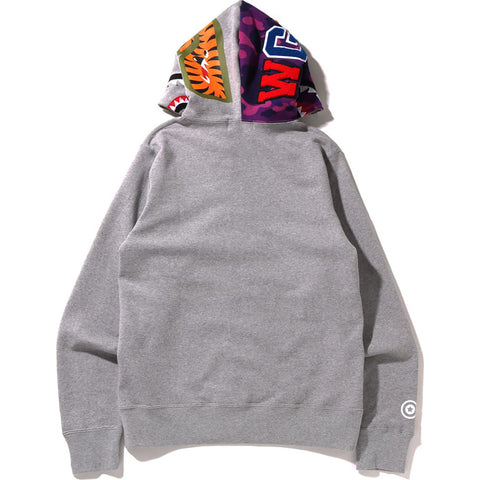 A Bathing Ape Color Camo Shark Full Zip Hoodie - Grey/Purple