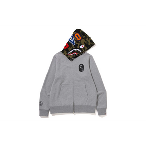 A Bathing Ape X OVO Ape Shark Zip Hoodie - Grey/Green – Grails SF