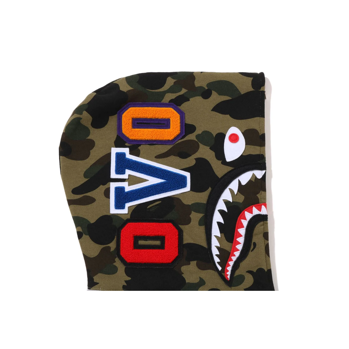 A Bathing Ape X OVO Ape Shark Zip Hoodie - Grey/Green Bape