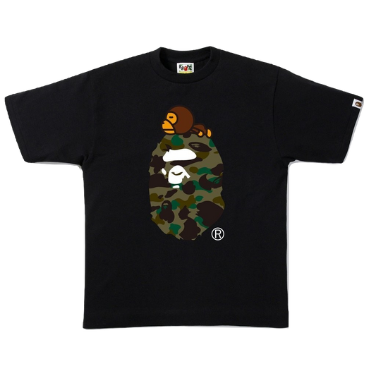 A Bathing Ape 1st Camo Milo on Big Ape Tee - Black/Green Camo