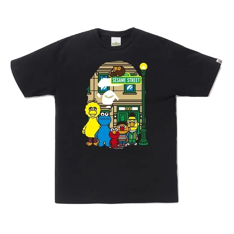 A Bathing Ape x Sesame Street Ape Head Tee - Black Bape