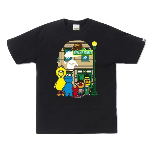 A Bathing Ape x Sesame Street Ape Head Tee - Black Bape