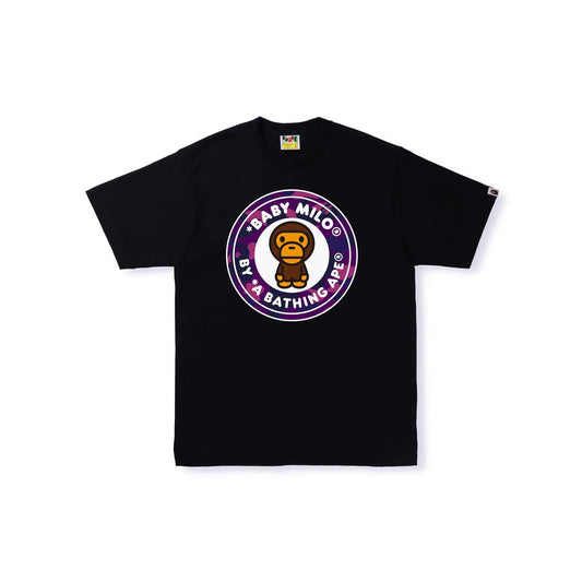 A Bathing Ape Color Camo Milo Busy Work Tee - Black/Purple Camo