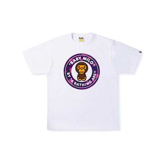 A Bathing Ape Color Camo Milo Busy Work Tee - White/Purple Camo